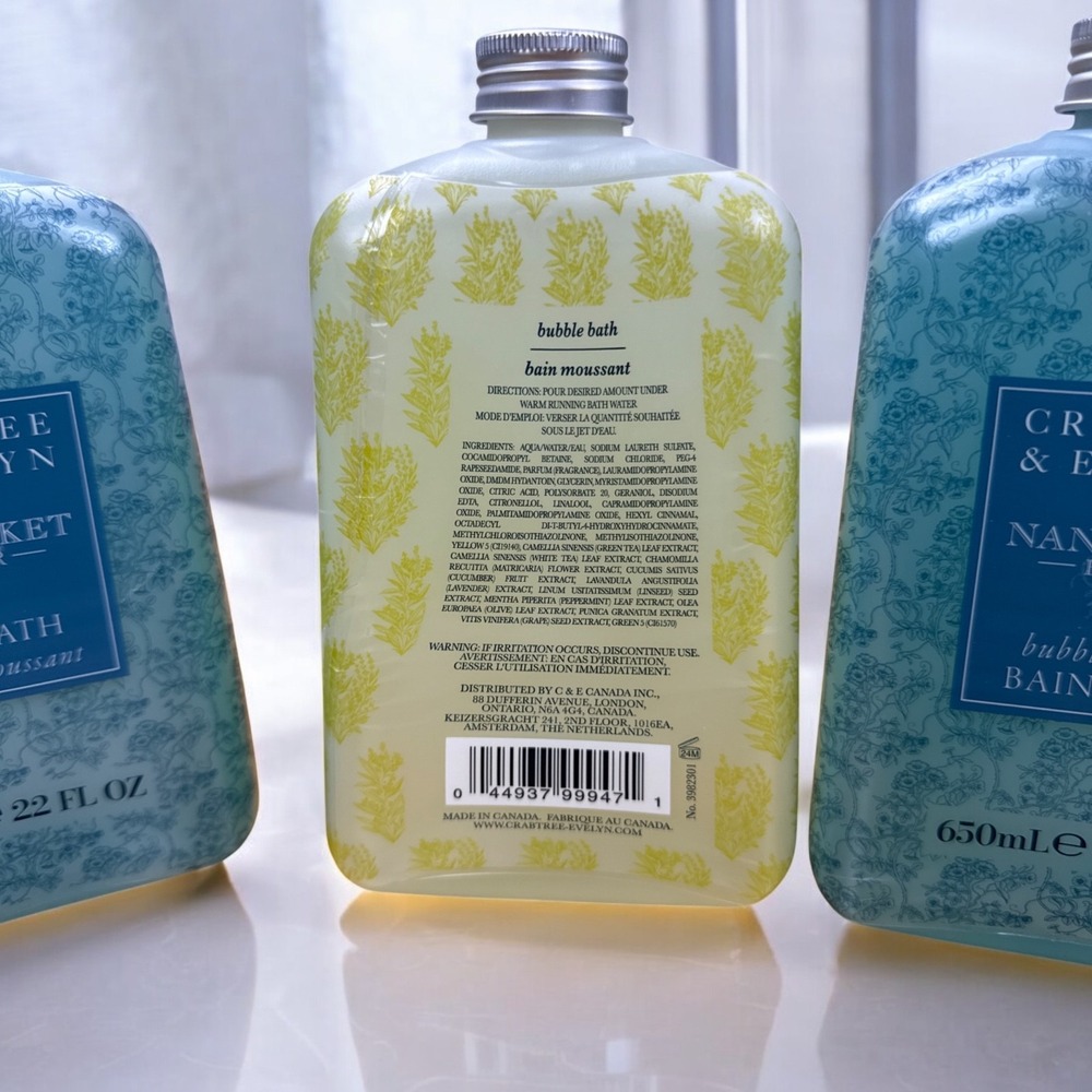 Crabtree & Evelyn Bubble Bath Lot 4x 22oz Nantucket Briar Verbena Lavender NIB - Picture 5 of 5
